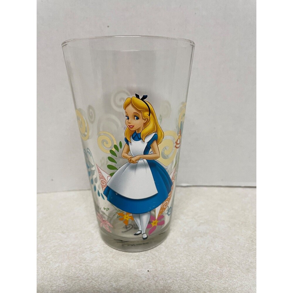 Disney Alice In Wonderland Glass Tumbler  16oz Cheshire Cat